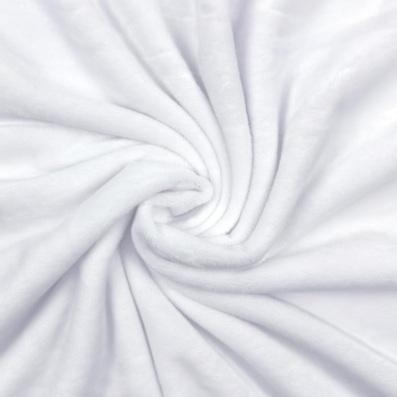 Barcelonetta | Minky Fabric | Plush, Super Soft, Cuddle | Solid Minky | by The Yard | 60" Wide | Baby Blanket, Change Station Cover, Pillow, Scarf, Beanie (White, Half Yard) - Image 2